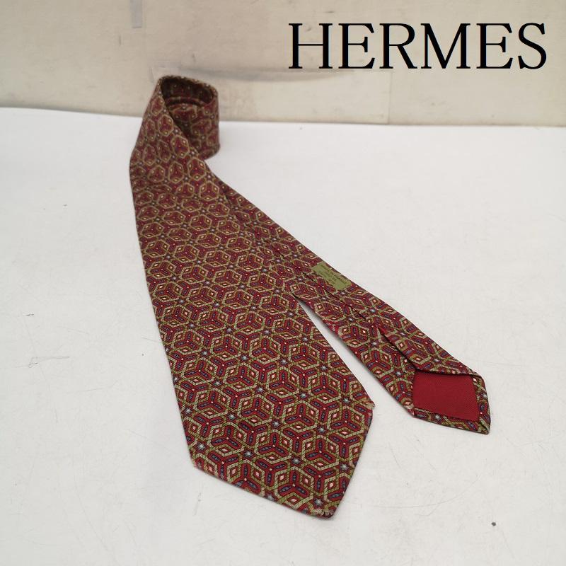 エルメス HERMES ネクタイ ネクタイ シルク ネクタイ フランス製 - 赤 / レッド / red メンズ USED 古着 中古 50156600