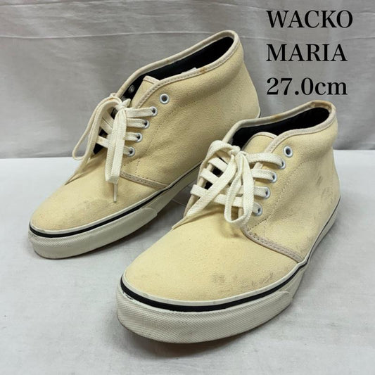 ワコマリア WACKO MARIA スニーカー スニーカー DM14W スエード チャッカ ブーツ スニーカー 27.0cm ロゴ、文字 アイボリー / アイボリー / メンズ USED 古着 中古 50156609