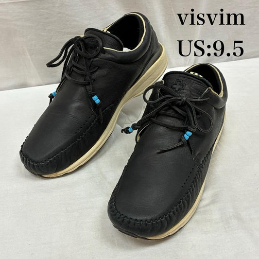 ビズビム VISVIM スニーカー スニーカー FBT モカシン レースアップ レザー シューズ US：9.5 黒 / ブラック / black メンズ USED 古着 中古 50156615