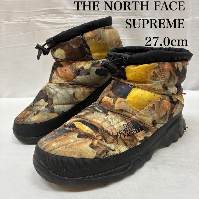 シュプリーム×ノースフェイス Supreme×THE NORTH FACE ブーツ ショートブーツ 16AW Nuptse Bootie ヌプシ ブーティ 27.0cm 総柄 X カモフラージュ柄・迷彩 X ロゴ、文字 メンズ USED 古着 中古 50156622