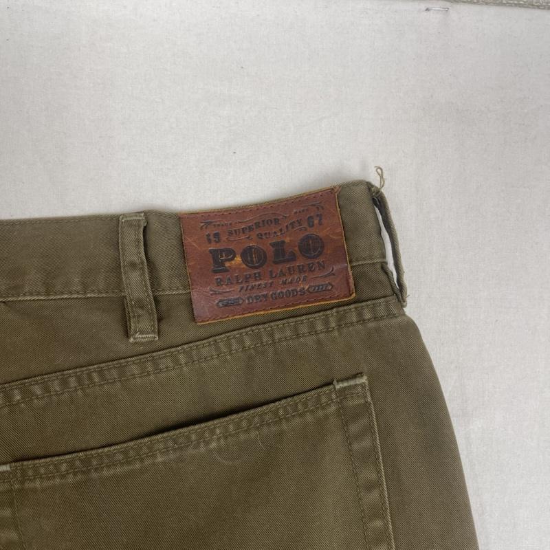 ポロラルフローレン POLO RALPH LAUREN パンツ ワークパンツ、ペインターパンツ SUPERIOR QUALITY レザー パッチ コットン パンツ TALON 38 カーキ / カーキ / khaki メンズ USED 古着 中古 50156638