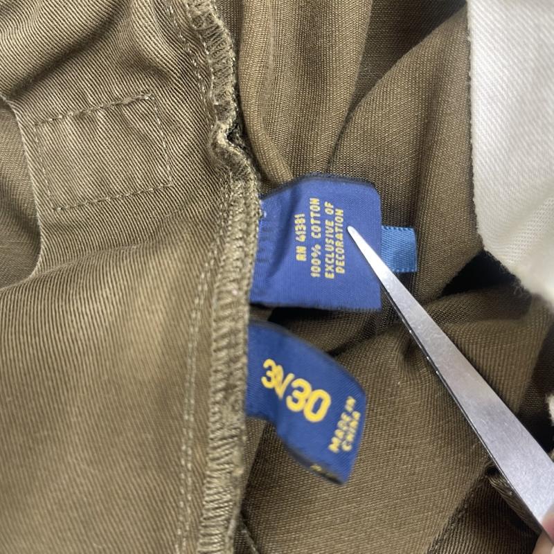 ポロラルフローレン POLO RALPH LAUREN パンツ ワークパンツ、ペインターパンツ SUPERIOR QUALITY レザー パッチ コットン パンツ TALON 38 カーキ / カーキ / khaki メンズ USED 古着 中古 50156638
