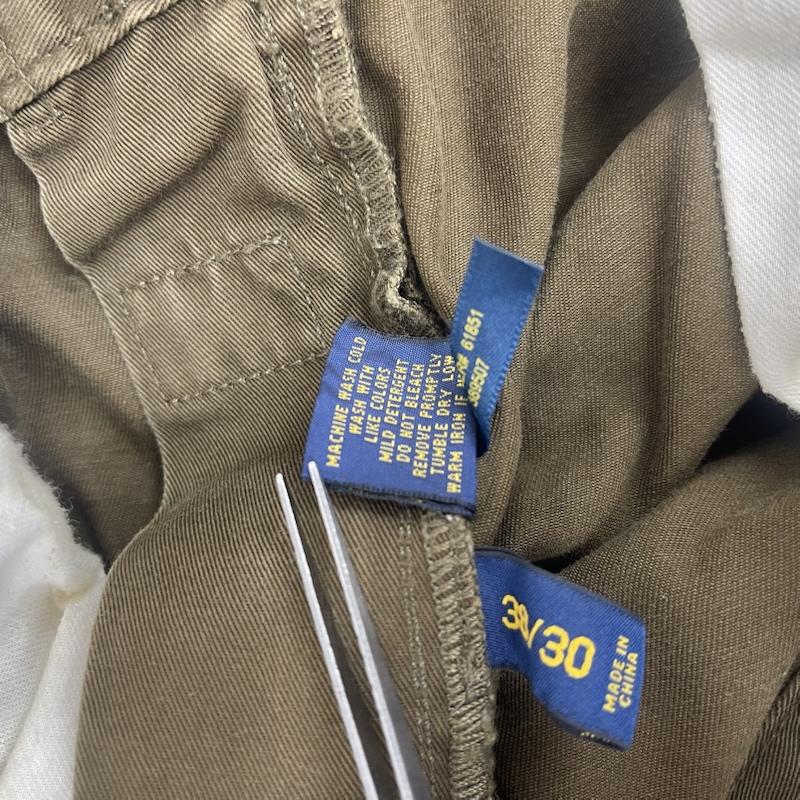 ポロラルフローレン POLO RALPH LAUREN パンツ ワークパンツ、ペインターパンツ SUPERIOR QUALITY レザー パッチ コットン パンツ TALON 38 カーキ / カーキ / khaki メンズ USED 古着 中古 50156638