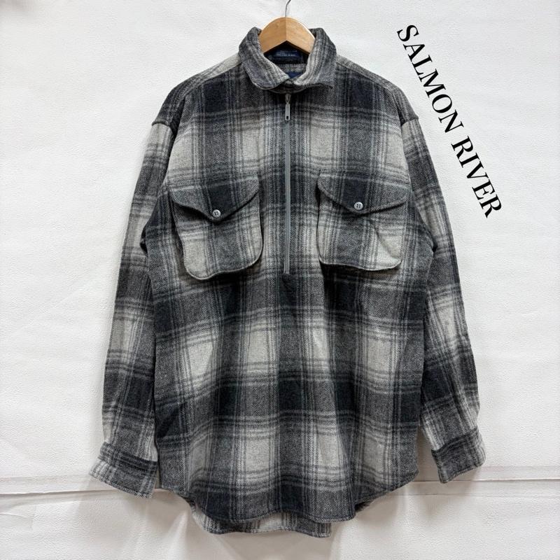 ヴィンテージ VINTAGE シャツ、ブラウス 長袖 SALOMON RIVER ウール ハーフジップ ネルシャツ チェック M チェック 灰 / グレー / gray メンズ USED 古着 中古 50156640