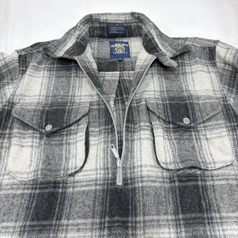 ヴィンテージ VINTAGE シャツ、ブラウス 長袖 SALOMON RIVER ウール ハーフジップ ネルシャツ チェック M チェック 灰 / グレー / gray メンズ USED 古着 中古 50156640