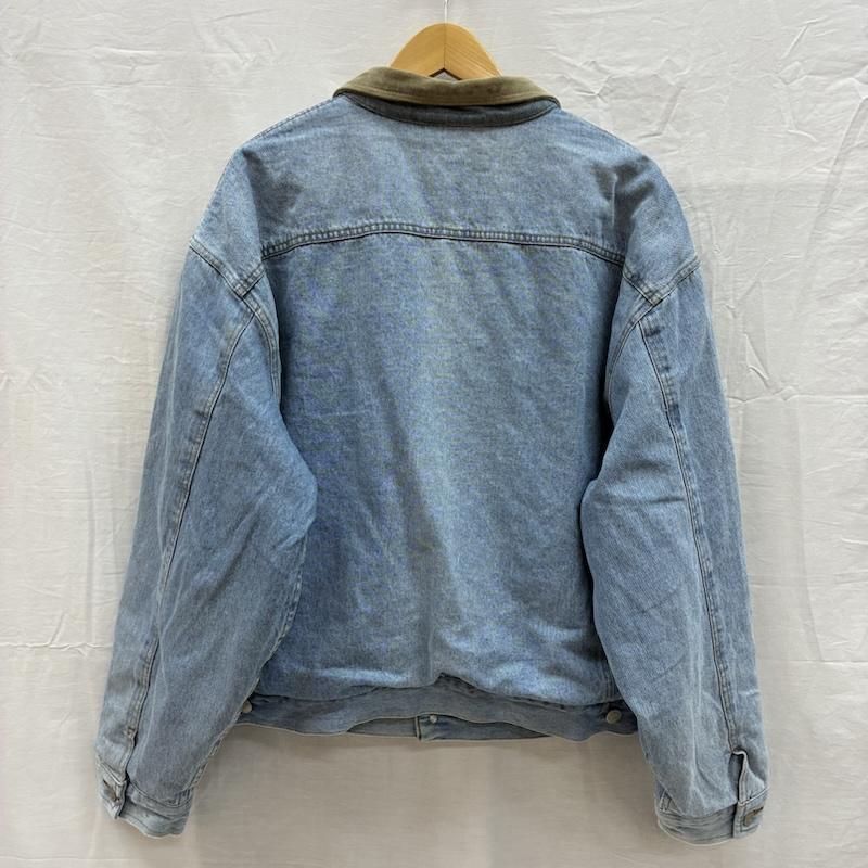 ジェイクルー J.CREW ジャケット、上着 ジャンパー、ブルゾン 90s 巨人タグ ブランケットライナー 袖裏キルティング スエード レザー カラー デニムジャケット XL ボーダー柄 水色 / ライトブルー / メンズ USED 古着 中古 50156642
