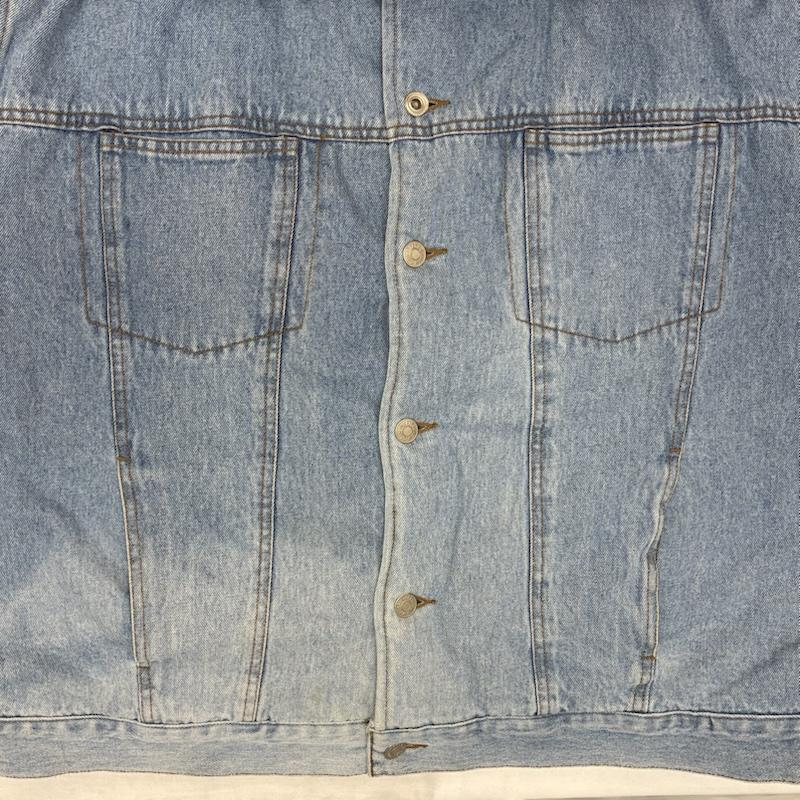 ジェイクルー J.CREW ジャケット、上着 ジャンパー、ブルゾン 90s 巨人タグ ブランケットライナー 袖裏キルティング スエード レザー カラー デニムジャケット XL ボーダー柄 水色 / ライトブルー / メンズ USED 古着 中古 50156642