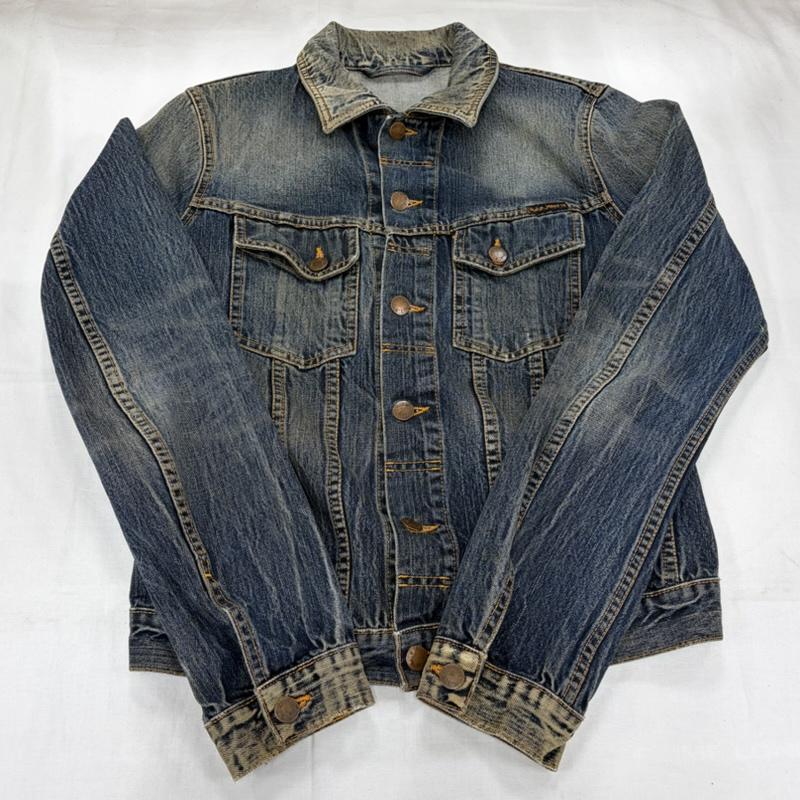ヌーディージーンズ Nudie Jeans ジャケット、上着 ジャケット、ブレザー デニムジャケット Gジャン ヴィンテージ加工 TERRY イタリア製 S インディゴ / インディゴ / Indigo メンズ USED 古着 中古 50156645