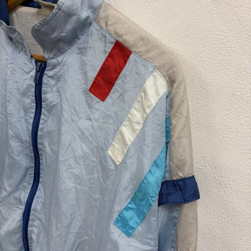 ヴィンテージ VINTAGE ジャケット、上着 ジャンパー、ブルゾン カラーブロックデザイン ナイロンジャケット サテン フルジップ M 水色 / ライトブルー / X マルチカラー / マルチカラー / multicolor メンズ USED 古着 中古 50156649