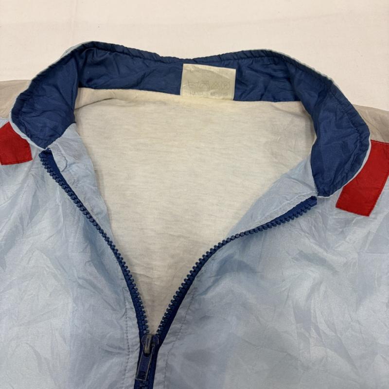 ヴィンテージ VINTAGE ジャケット、上着 ジャンパー、ブルゾン カラーブロックデザイン ナイロンジャケット サテン フルジップ M 水色 / ライトブルー / X マルチカラー / マルチカラー / multicolor メンズ USED 古着 中古 50156649