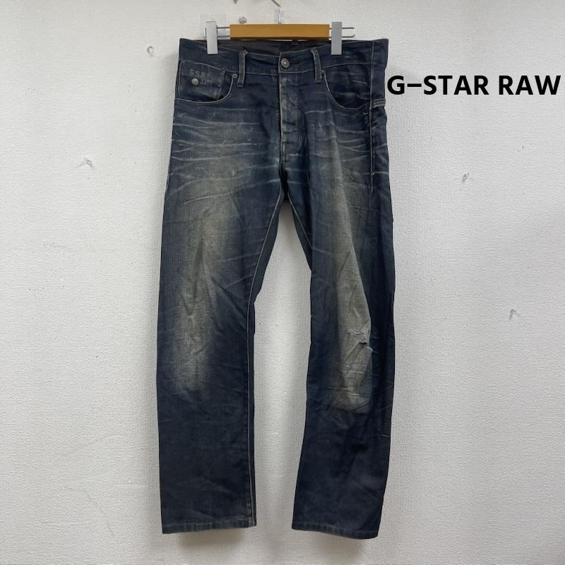 ジースターロゥ G-STAR RAW パンツ デニム、ジーンズ GS 刺繍 加工 ボタンフライ デニム パンツ 32インチ インディゴ / インディゴ / Indigo メンズ USED 古着 中古 50156669