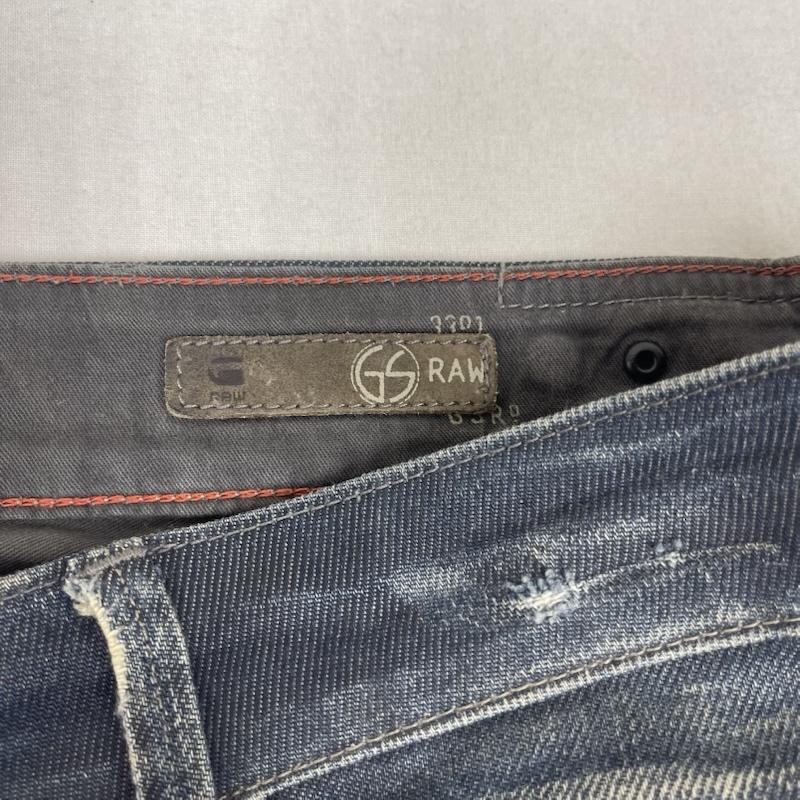 ジースターロゥ G-STAR RAW パンツ デニム、ジーンズ GS 刺繍 加工 ボタンフライ デニム パンツ 32インチ インディゴ / インディゴ / Indigo メンズ USED 古着 中古 50156669