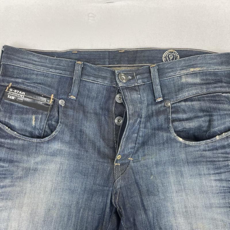 ジースターロゥ G-STAR RAW パンツ デニム、ジーンズ 色落ち加工 シンチバック ジーンズ ジーパン デニム パンツ 32インチ インディゴ / インディゴ / Indigo メンズ USED 古着 中古 50156675