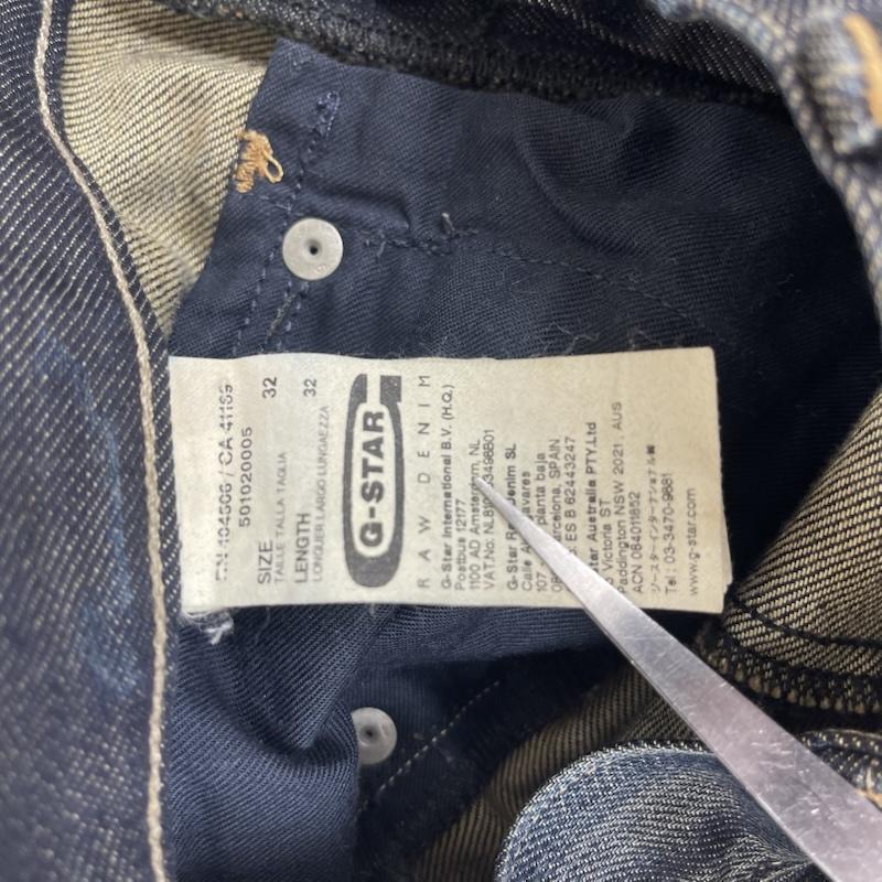 ジースターロゥ G-STAR RAW パンツ デニム、ジーンズ 色落ち加工 シンチバック ジーンズ ジーパン デニム パンツ 32インチ インディゴ / インディゴ / Indigo メンズ USED 古着 中古 50156675