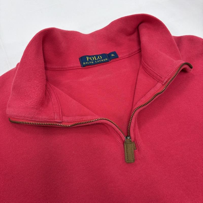 ポロラルフローレン POLO RALPH LAUREN トレーナー 長袖 ハイネック ハーフジップ ポニー刺繡 トレーナー スウェット ヴィンテージ XL ワンポイント X ロゴ、文字 X 刺繍 赤 / レッド / red X 紺 / ネイビー / navy メンズ USED 古着 中古 50156684