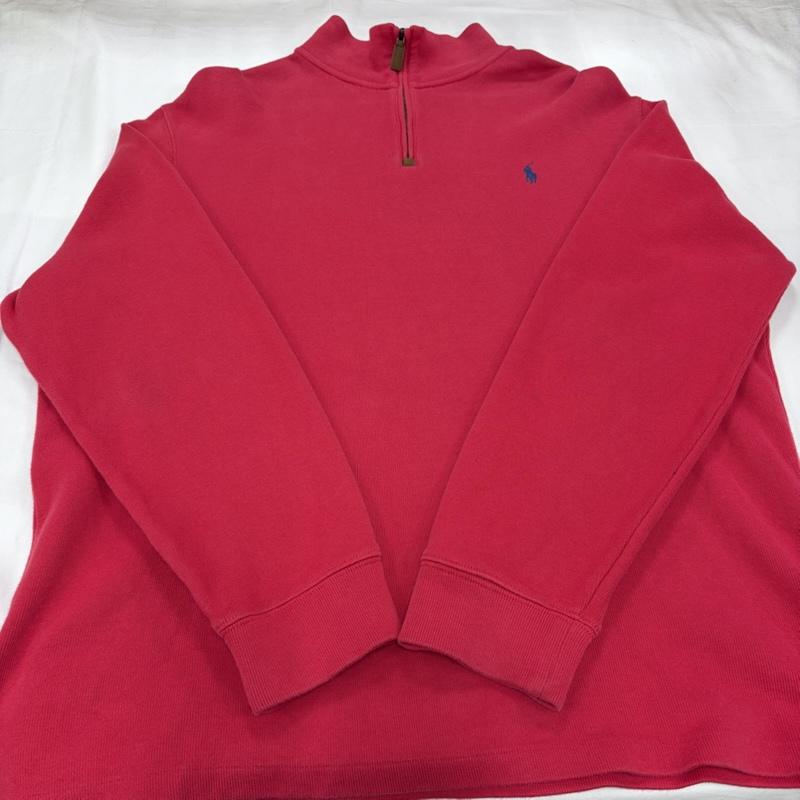 ポロラルフローレン POLO RALPH LAUREN トレーナー 長袖 ハイネック ハーフジップ ポニー刺繡 トレーナー スウェット ヴィンテージ XL ワンポイント X ロゴ、文字 X 刺繍 赤 / レッド / red X 紺 / ネイビー / navy メンズ USED 古着 中古 50156684