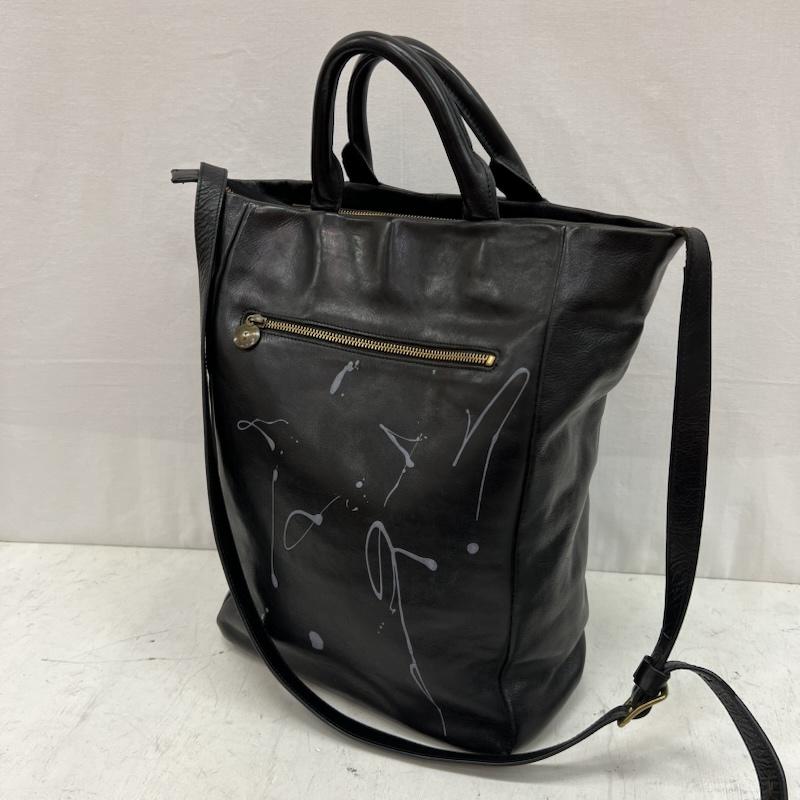 カンペール CAMPER トートバッグ トートバッグ For hands ペイント加工 レザー 2way ショルダー トートバッグ - 黒 / ブラック / black メンズ USED 古着 中古 50156695