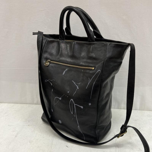 カンペール CAMPER トートバッグ トートバッグ For hands ペイント加工 レザー 2way ショルダー トートバッグ - 黒 / ブラック / black メンズ USED 古着 中古 50156695