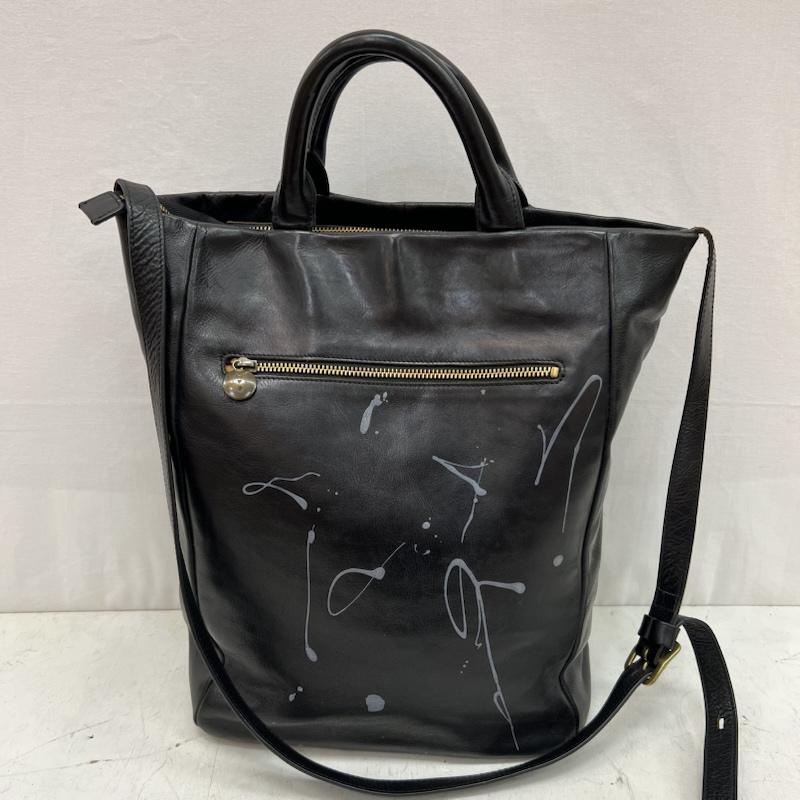 カンペール CAMPER トートバッグ トートバッグ For hands ペイント加工 レザー 2way ショルダー トートバッグ - 黒 / ブラック / black メンズ USED 古着 中古 50156695