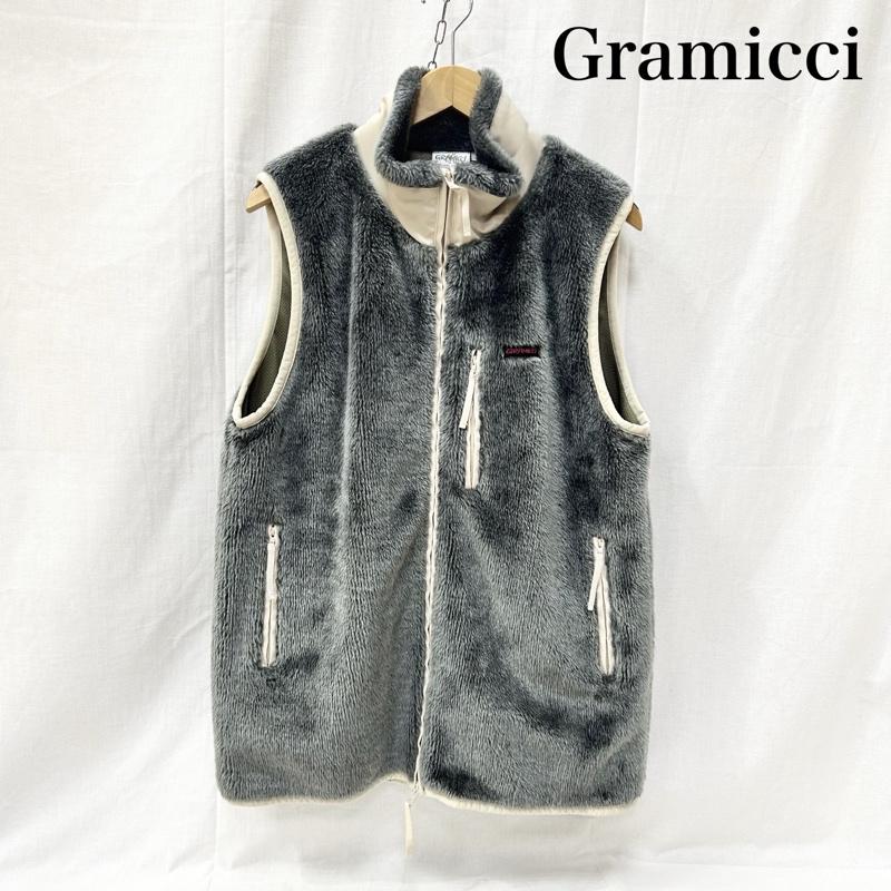 グラミチ GRAMICCI ベスト ベスト gmve-11001 ファーベスト フルジップ ダブルジップ gray L L 無地 灰 / グレー / gray メンズ USED 古着 中古 50156714