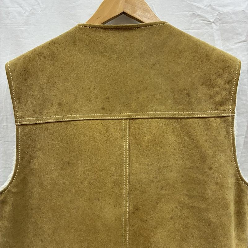 シアーズ SEARS ジャケット、上着 レザージャケット 70s スエード レザー 裏ボア ノーカラー スナップ ベスト ヴィンテージ L メンズ USED 古着 中古 50156730