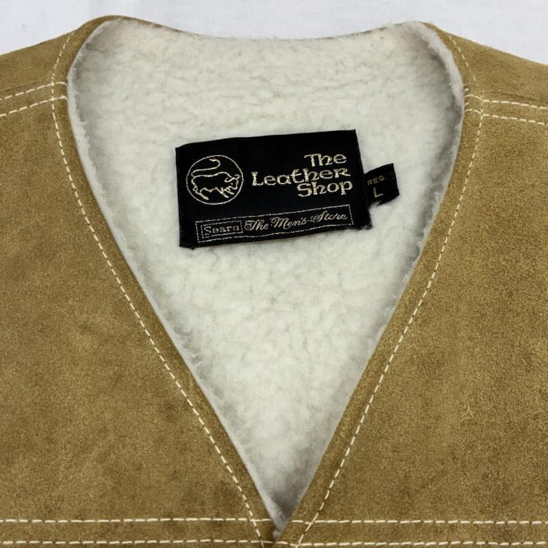 シアーズ SEARS ジャケット、上着 レザージャケット 70s スエード レザー 裏ボア ノーカラー スナップ ベスト ヴィンテージ L メンズ USED 古着 中古 50156730