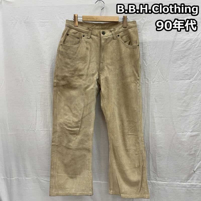 ビービーエイチクロッシング B.B.H.CLOTHING ボトムス ボトムス 90年代 ビンテージ 牛革 スエード カウレザー パンツ パキスタン製 33インチ ベージュ / ベージュ / beige メンズ USED 古着 中古 50156762