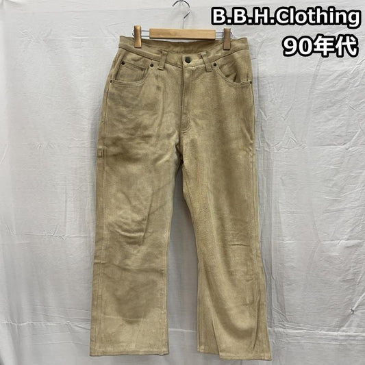ビービーエイチクロッシング B.B.H.CLOTHING ボトムス ボトムス 90年代 ビンテージ 牛革 スエード カウレザー パンツ パキスタン製 33インチ ベージュ / ベージュ / beige メンズ USED 古着 中古 50156762