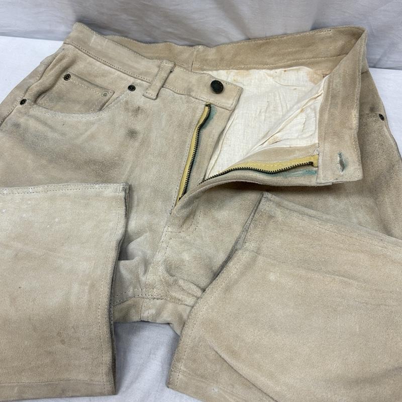 ビービーエイチクロッシング B.B.H.CLOTHING ボトムス ボトムス 90年代 ビンテージ 牛革 スエード カウレザー パンツ パキスタン製 33インチ ベージュ / ベージュ / beige メンズ USED 古着 中古 50156762