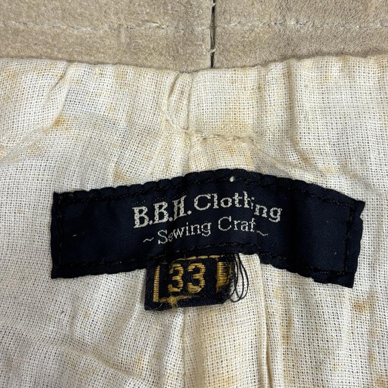 ビービーエイチクロッシング B.B.H.CLOTHING ボトムス ボトムス 90年代 ビンテージ 牛革 スエード カウレザー パンツ パキスタン製 33インチ ベージュ / ベージュ / beige メンズ USED 古着 中古 50156762