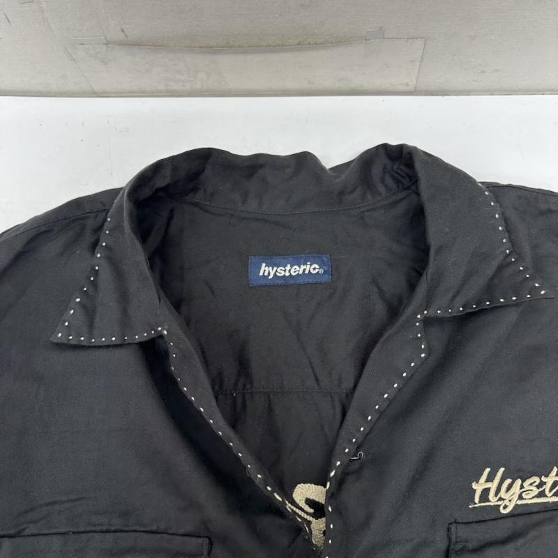 ヒステリックグラマー HYSTERIC GLAMOUR シャツ、ブラウス 長袖 初期 刺繍 オープンカラー ワーク シャツ 2AH-9900 FREE 黒 / ブラック / black メンズ USED 古着 中古 50156767