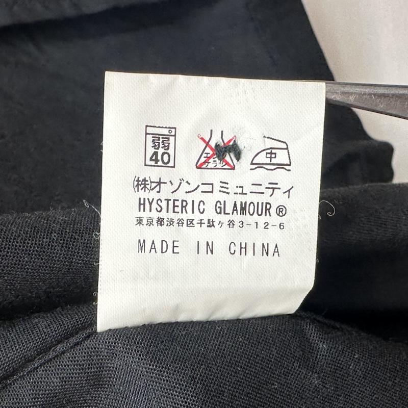 ヒステリックグラマー HYSTERIC GLAMOUR シャツ、ブラウス 長袖 初期 刺繍 オープンカラー ワーク シャツ 2AH-9900 FREE 黒 / ブラック / black メンズ USED 古着 中古 50156767