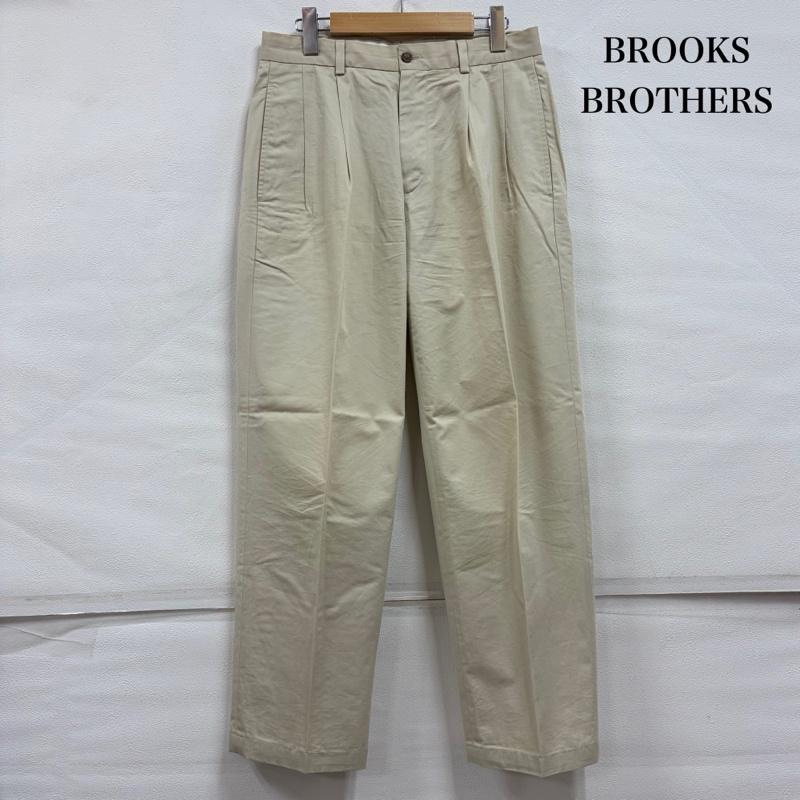 ブルックス ブラザーズ BROOKS BROTHERS パンツ チノパン 2タック チノパン カジュアル フォーマル パンツ ジッパーフライ 30インチ 無地 ナチュラル / ナチュラル / メンズ USED 古着 中古 50156776