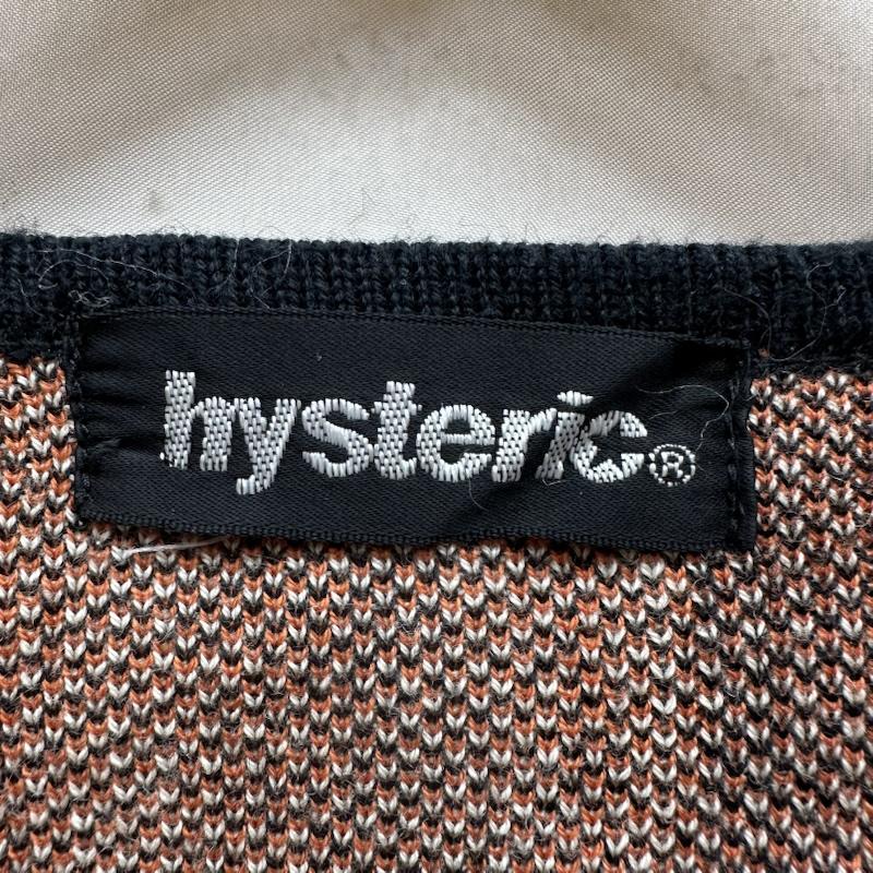 ヒステリックグラマー HYSTERIC GLAMOUR カーディガン 長袖 90s ストライプ ニット ジップ カーディガン 2ND-2610 FREE 橙 / オレンジ / orange X 黒 / ブラック / black X 白 / ホワイト / white レディース USED 古着 中古 50156791