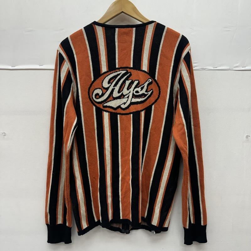 ヒステリックグラマー HYSTERIC GLAMOUR カーディガン 長袖 90s ストライプ ニット ジップ カーディガン 2ND-2610 FREE 橙 / オレンジ / orange X 黒 / ブラック / black X 白 / ホワイト / white レディース USED 古着 中古 50156791