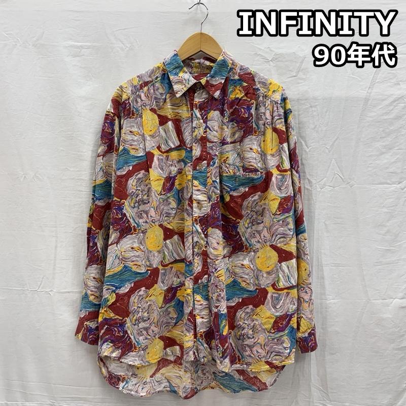古着 USED シャツ、ブラウス 長袖 INFINITY 90年代 日本製 コットン レーヨン マーブル柄 オーバーサイズ シャツ - メンズ USED 古着 中古 50156797