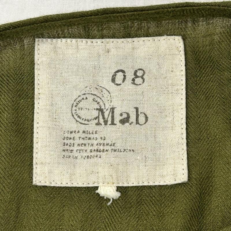 ゼロハチマブ 08Mab ワンピース ロングスカート ヘリンボーン リネンワイドワンピース green FREE - 無地 緑 / グリーン / green レディース USED 古着 中古 50156811