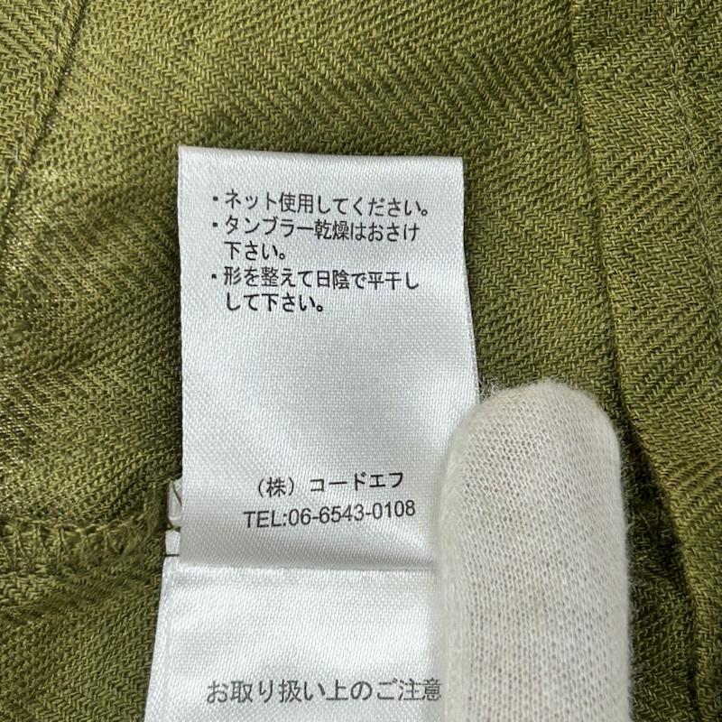 ゼロハチマブ 08Mab ワンピース ロングスカート ヘリンボーン リネンワイドワンピース green FREE - 無地 緑 / グリーン / green レディース USED 古着 中古 50156811