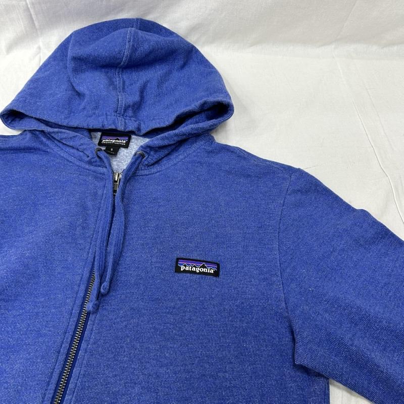 パタゴニア patagonia パーカー 長袖 M s P-6 Label LW Full-Zip Hoody blue S S ロゴ、文字 X ワンポイント 青 / ブルー / blue メンズ USED 古着 中古 50156813