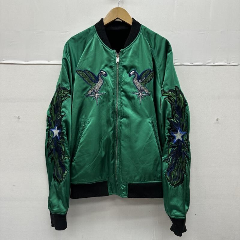ディーゼル DIESEL ジャケット、上着 ジャンパー、ブルゾン サテン ベロア リバーシブル スカジャン L 緑 / グリーン / green X 黒 / ブラック / black メンズ USED 古着 中古 50156820