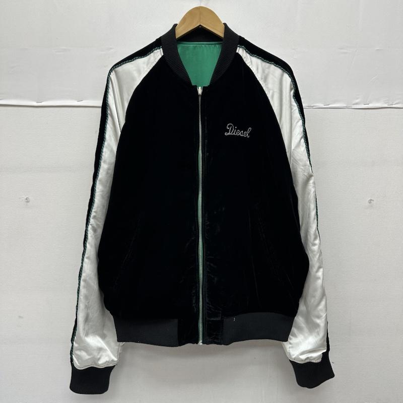ディーゼル DIESEL ジャケット、上着 ジャンパー、ブルゾン サテン ベロア リバーシブル スカジャン L 緑 / グリーン / green X 黒 / ブラック / black メンズ USED 古着 中古 50156820