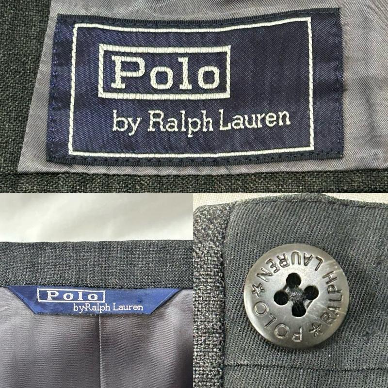 ポロバイラルフローレン Polo by RALPH LAUREN スーツ スーツ 無地 シングルスーツ ツーピース サイドベンツ ワンタックパンツ シングル チャコールグレー Y6 - 無地 灰 / グレー / gray メンズ USED 古着 中古 50156821