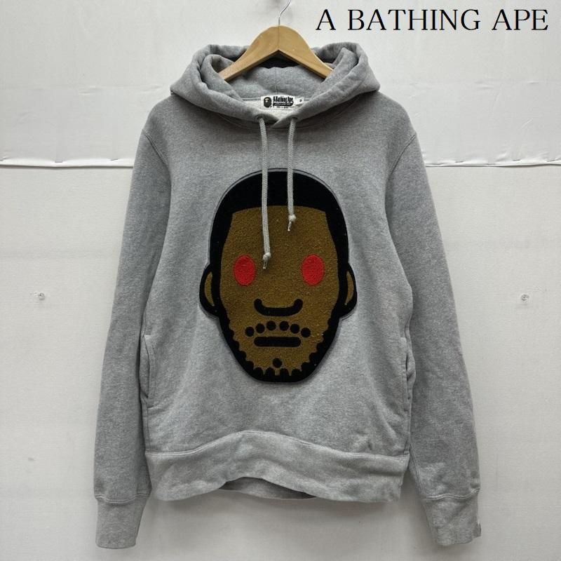アベイシングエイプ A BATHING APE パーカー 長袖 kid cudi フロント ワッペン パーカー 001PPG731902X M 灰 / グレー / gray メンズ USED 古着 中古 50156824