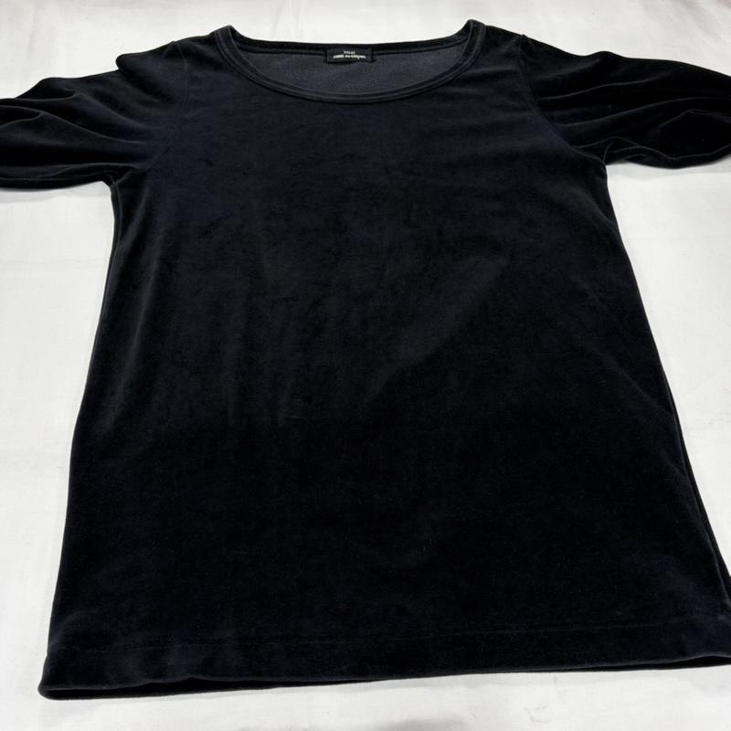 コムデギャルソン COMME des GARCONS カットソー 長袖 tricot ベロア 無地 カットソー - 無地 黒 / ブラック / black レディース USED 古着 中古 50156826