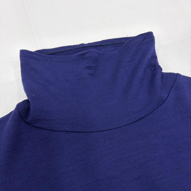コムデギャルソン COMME des GARCONS カットソー 長袖 tricot トリコ タートルネック ベロア 切替 カットソー - 無地 紺 / ネイビー / navy レディース USED 古着 中古 50156827