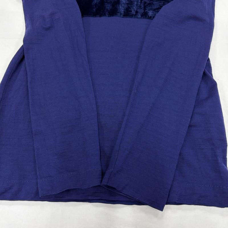 コムデギャルソン COMME des GARCONS カットソー 長袖 tricot トリコ タートルネック ベロア 切替 カットソー - 無地 紺 / ネイビー / navy レディース USED 古着 中古 50156827