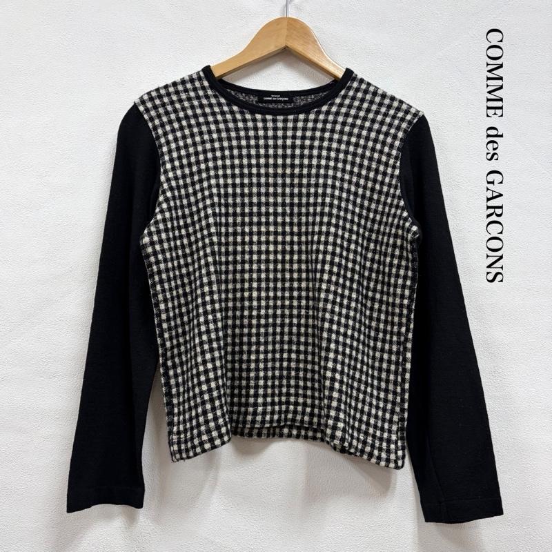 コムデギャルソン COMME des GARCONS ニット、セーター 長袖 tricot トリコ クルーネック 薄手 ニット カットソー ギンガムチェック ロンT - チェック 黒 / ブラック / black X アイボリー / アイボリー / レディース USED 古着 中古 50156828
