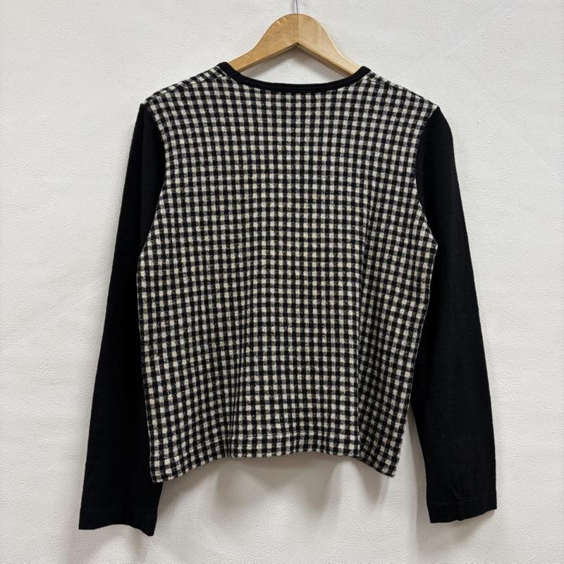 コムデギャルソン COMME des GARCONS ニット、セーター 長袖 tricot トリコ クルーネック 薄手 ニット カットソー ギンガムチェック ロンT - チェック 黒 / ブラック / black X アイボリー / アイボリー / レディース USED 古着 中古 50156828