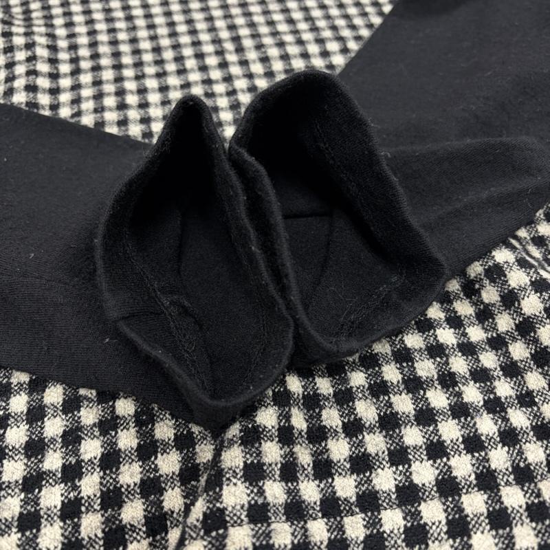 コムデギャルソン COMME des GARCONS ニット、セーター 長袖 tricot トリコ クルーネック 薄手 ニット カットソー ギンガムチェック ロンT - チェック 黒 / ブラック / black X アイボリー / アイボリー / レディース USED 古着 中古 50156828