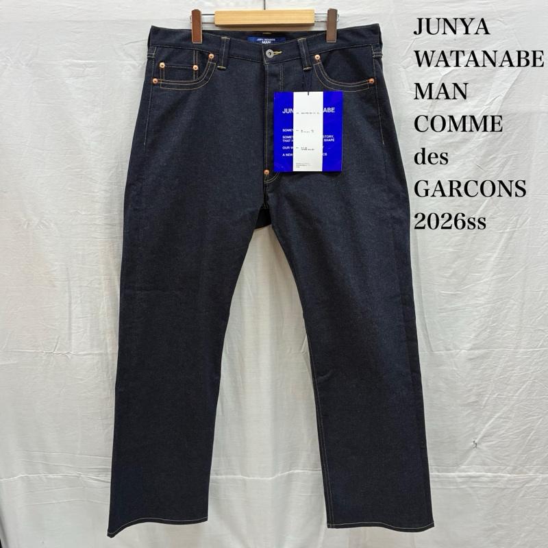 ジュンヤワタナベマン JUNYA WATANABE MAN パンツ デニム、ジーンズ COMME des GARCONS 26ss ストレッチ ルーズ ストレート デニム パンツ シンチバック WQ-P031 XL インディゴ / インディゴ / Indigo メンズ USED 古着 中古 50156829